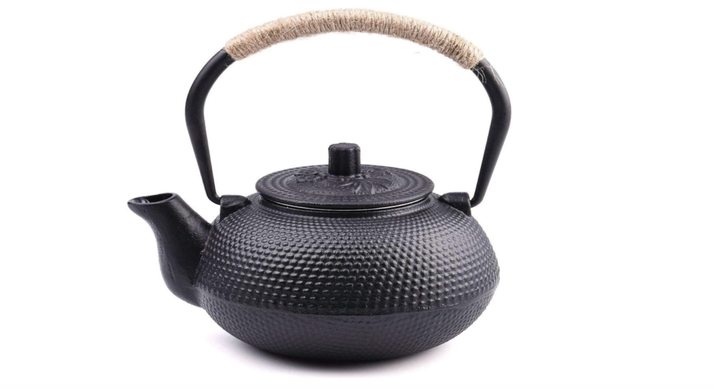 suyika Japanese Tetsubin Cast Iron Teapot Tea Kettle pot with Stainless Steel Infuser for Stovetop Safe Coated with Enameled Interior, best cast iron tea pot